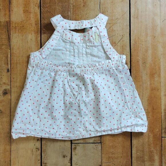 Gymboree Tank Top 2T White Pink Polka Dot Cotton Spring Summer Boho - Picture 5 of 6